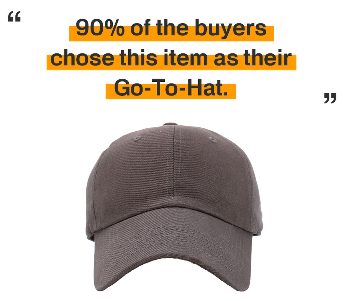 Dark Gray Low Profile Baseball Caps Front View